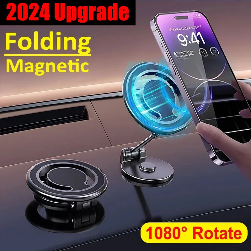 1080 Magnetic Car Mobile Phone Holder 360° Adjustable Magnetic Support in Car Accessories For iPhone 15 14 13 Samsung Xiaomi