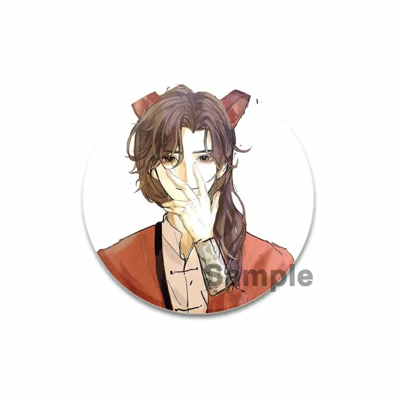 Anime Heaven Official\'s Blessing Pins Xie Lian Hua Cheng Cartoon Badge Round DIY Creative Brooches for Backpack Accessories Gift