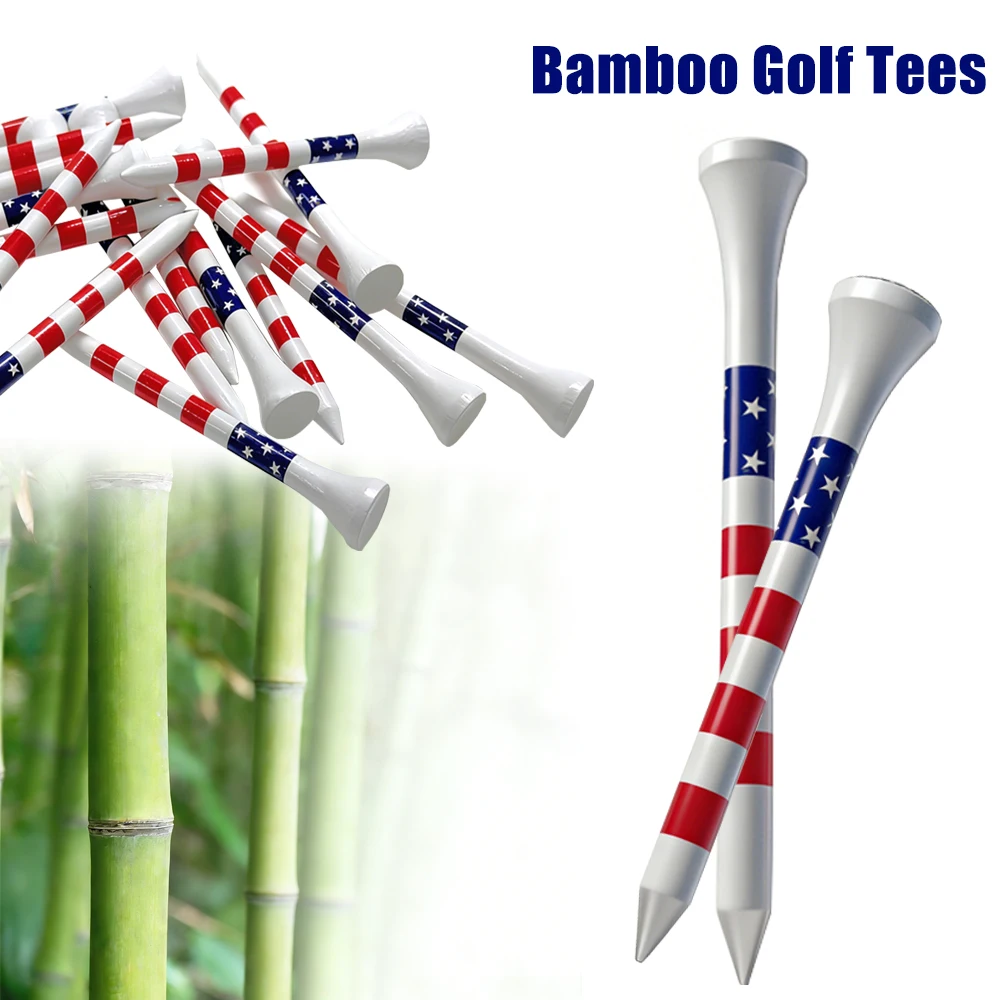 100 Pcs Bamboo Golf Tees 54mm/70mm/83mm More Durable Stable Black Red stripes Ball Tee Dropshipping