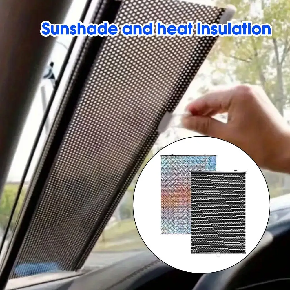 Sunshade Roller Blinds Car Sun Visors Window Roller Curtains Nail-free Suction Cup Retractable Blackout Curtain Sunshade Cover