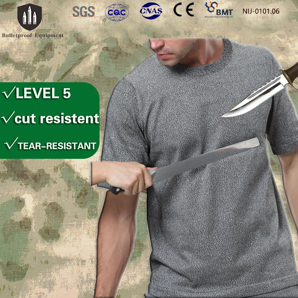 Level 5 EN388 Cut Resistant Safety Work Protection T Shirt Anti-Cutting Scratch-proof Wear for Metal Glass Construction Security