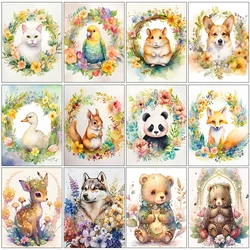 New 5D Diamond Painting Animal Cat and Dog Full Square Round Diamond Embroidery Flower Cross Embroidery Set Home Decoration Gift