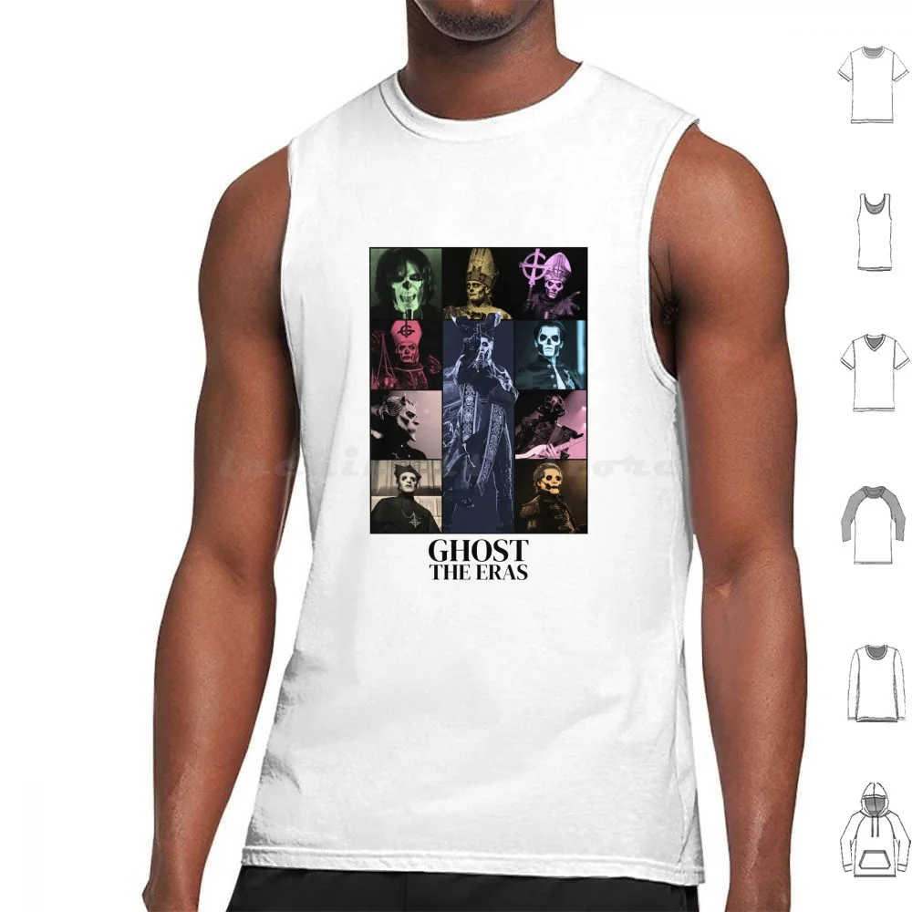 Camisetas sin mangas Ghost Eras con estampado de algodón, banda Ghost, Cardinal Copia, banda de metal, música, death metal, satanismo, Mary On A.