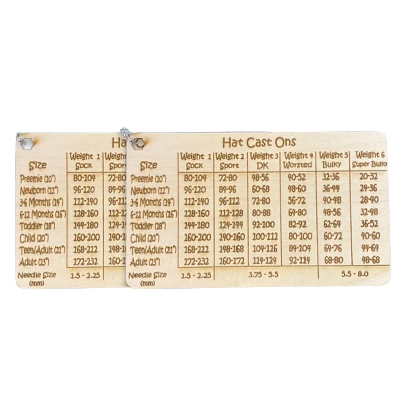 IALJ-3.5 X 5 Inch Easy-Stitch Calculator Untuk Merajut - Alat Pengukur Kayu Buatan Tangan, Ideal Untuk Proyek Topi