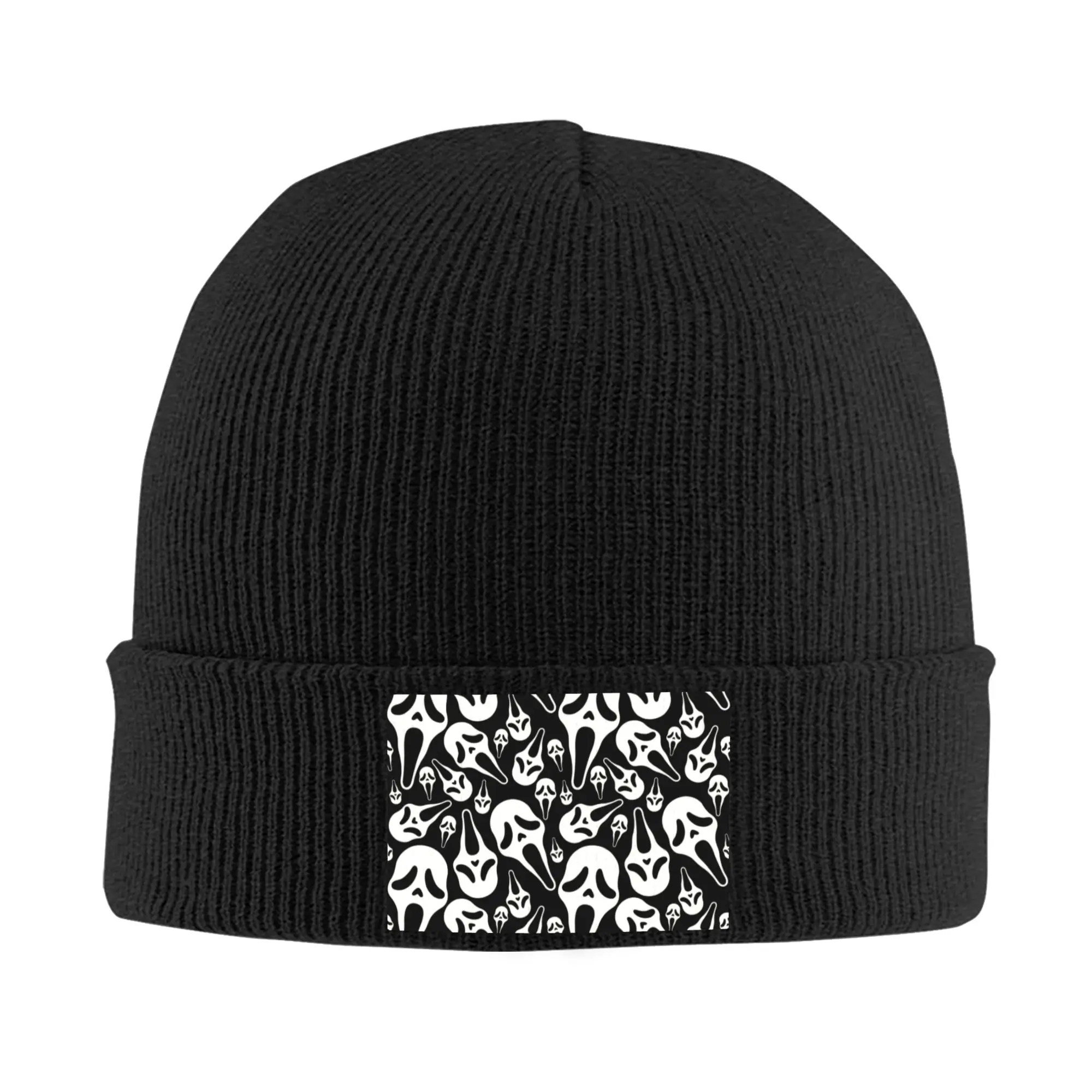 Halloween Screaming Skullies Beanies Caps For Men Women Unisex Trend Winter Warm Knitted Hat Adult Ghost Killer Face Bonnet Hats