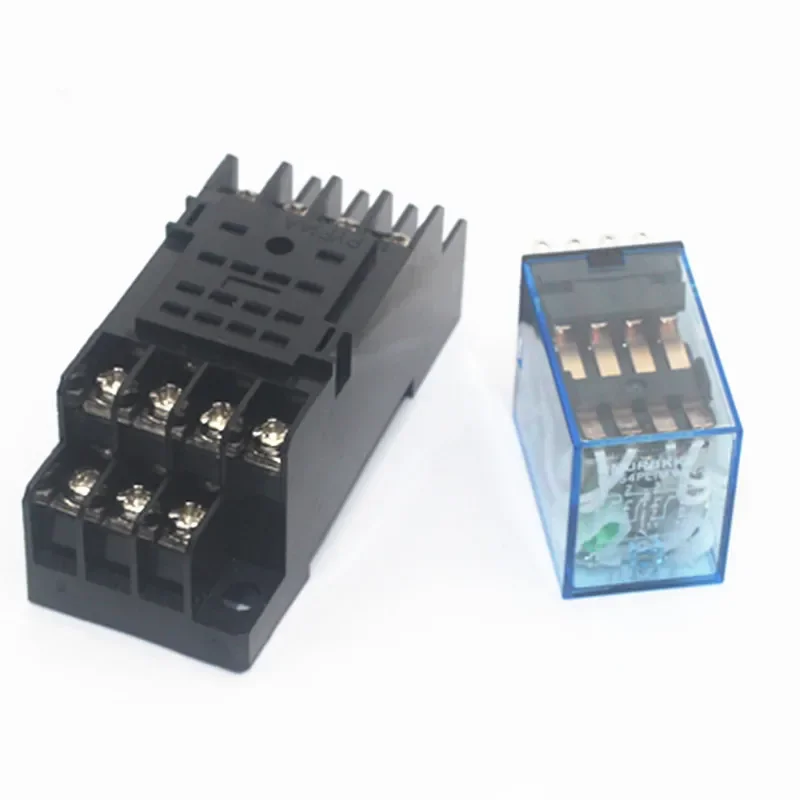 5pcs MY4NJ Coil AC12V AC24V DC12V DC24V DC 36V AC110V AC220V HH54P 5A Miniature Electromagnetic General Purpose Relay With base