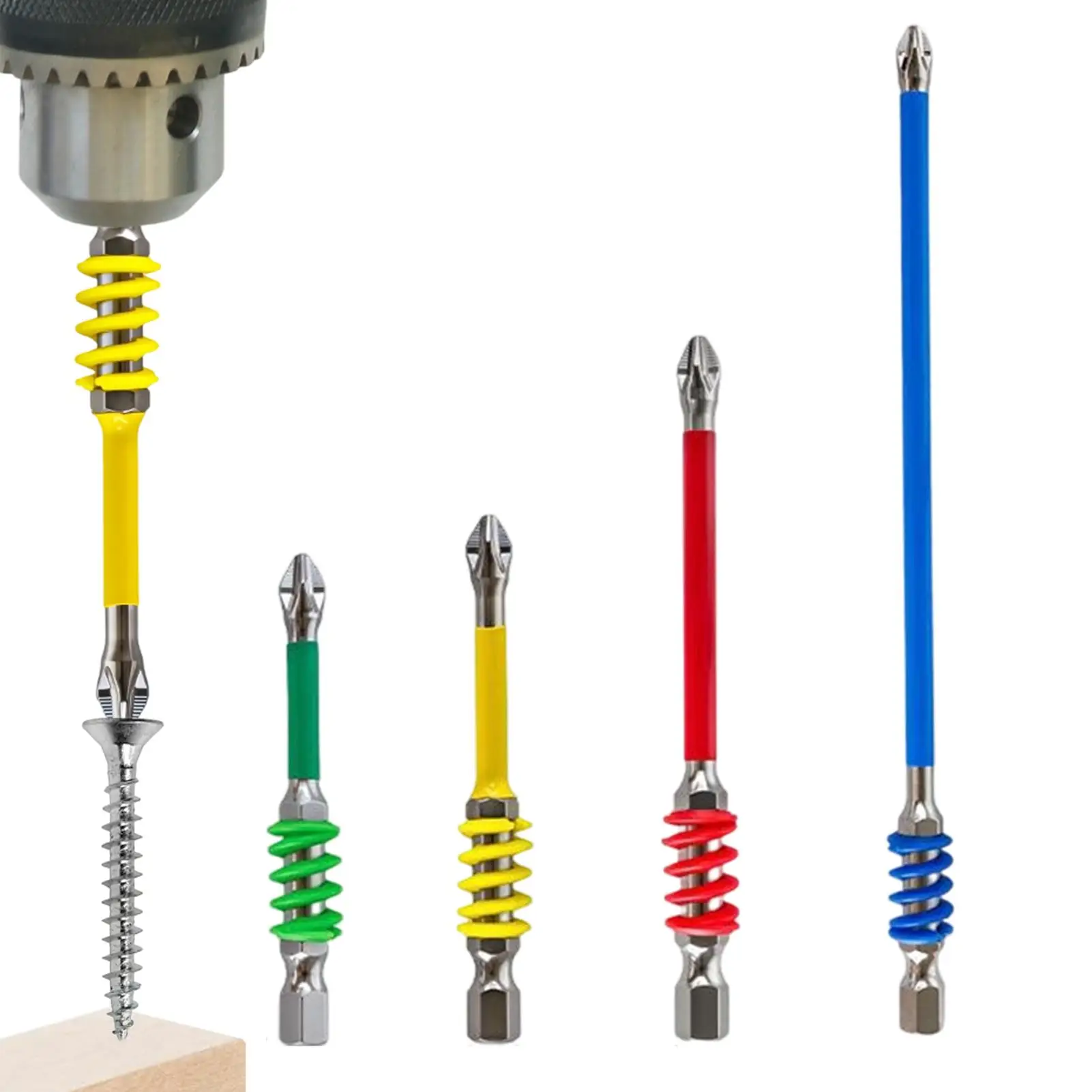 Magnetic Screwdriver Bit Set Spring Loaded Alloy Steel Shock Absorption Electric Screwdriver Bit Set For Car Owner Home