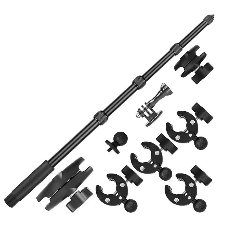 Double Clamp Bike Handlebar Mount Kit, Motorcycle Camera Tripod Support With Invisible Selfie Stick For Insta 360 X5 Action Cam