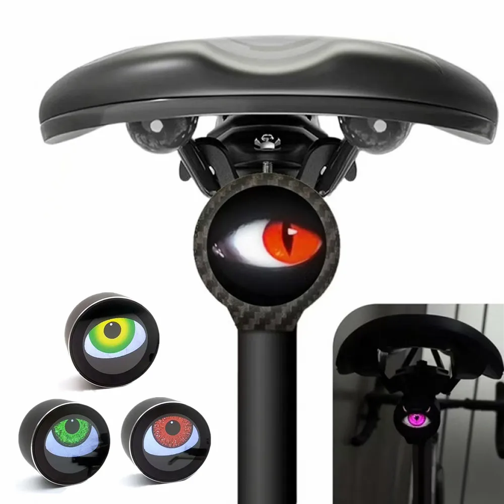 

New Dynamic Brake Light for Bicycle Motorcycle Electric Bike Devil Eye Rear Light Supports Wireless Wi-Fi Mobile Phone Control A