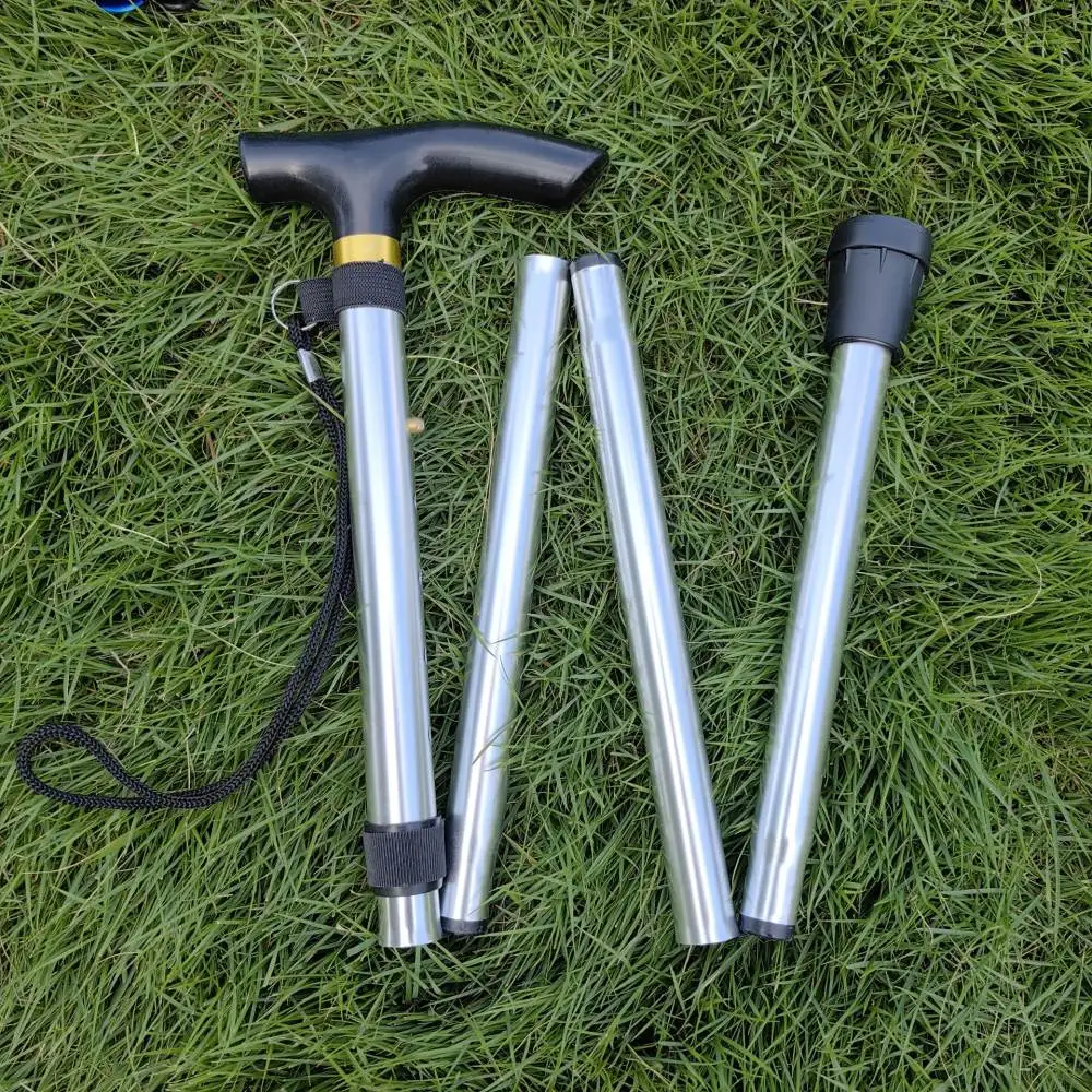 Durable Walking Cane Lightweight Adjustable Quad Base Stick Anti Slip Stability Aid For Elderly Fitness Walk