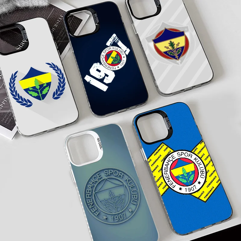 

1 шт. чехол для телефона T-Turkey Fenerbahce-E, цвет IMD, серебристый корпус для iPhone 16, 15, 14, 13, 12, 11 Pro Max Plus