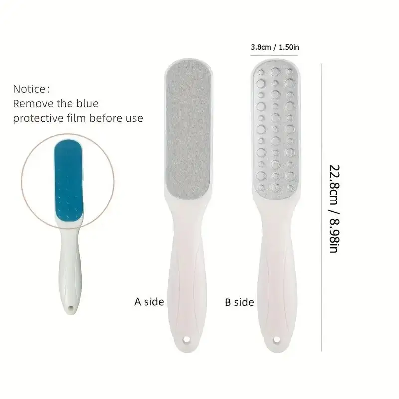 مبرد قدم احترافي مزدوج الجوانب من الفولاذ المقاوم للصدأ - أداة باديكير لإزالة مسامير القدم والجلد الميت للأقدام الناعمة الناعمة