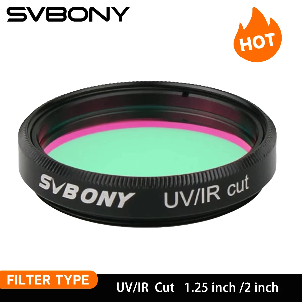 Svbony UV IR Cut Telescope Filter 1.25/2 Inch Threads Infra Red Filter for CCD Camera Eyepieces and Astronomical Camera