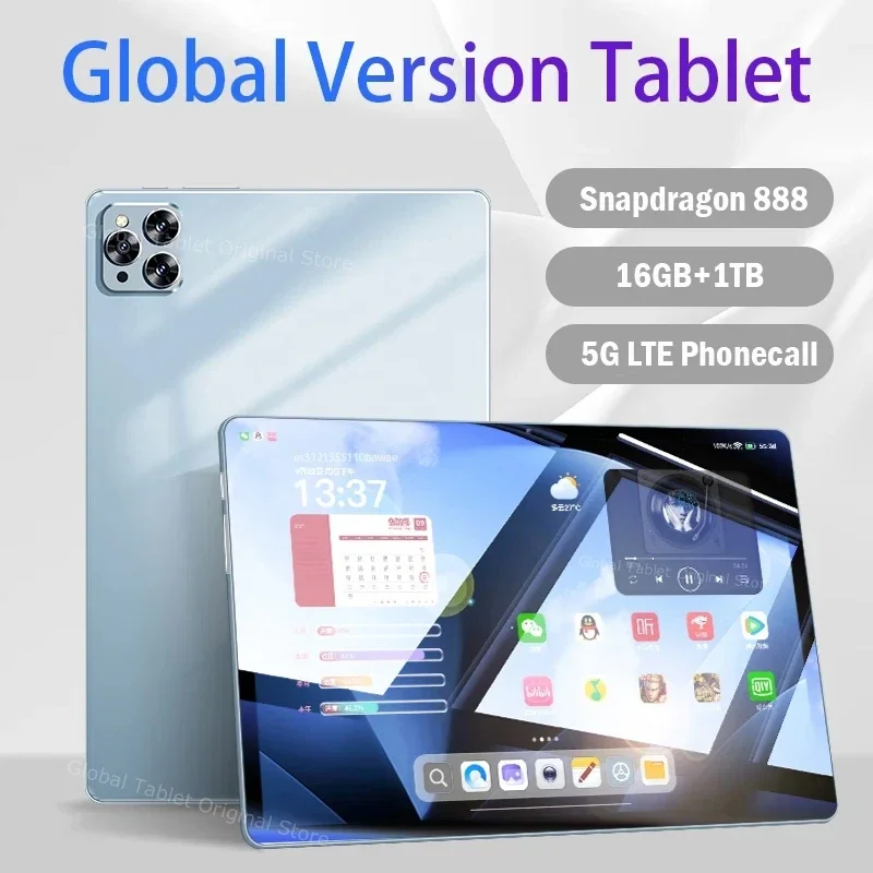 Global Version Original Tablet PC Android 12 Pad 6 Pro Max Snapdragon 888 16GB 1TB 5G Dual Wifi 6000mAh 4K Tablet PC Pad 6 Pro