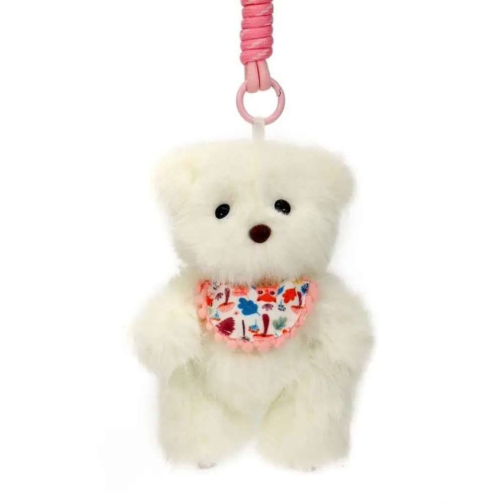 Paquete de Material babero oso colgante de felpa DIY muñeca de dibujos animados DIY Material colgante paquete de juguetes hecho a mano babero oso muñeco de peluche