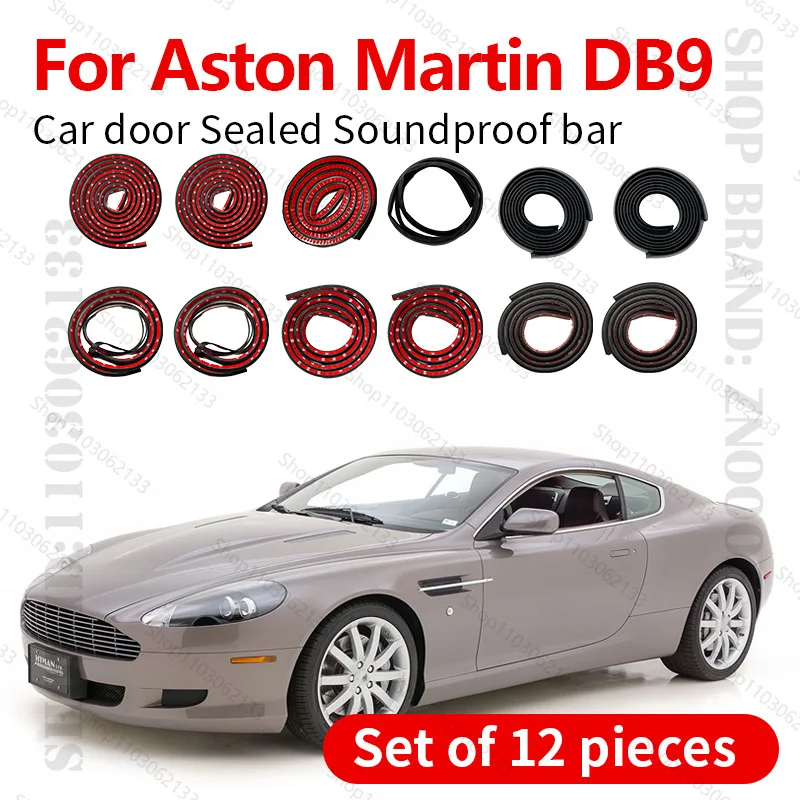 For 2004-2016 Aston Martin DB9 Car Door Seal Strip Rubber Double Layer Sealing Protector Soundproof Dustproof Seal Strip 12PCS