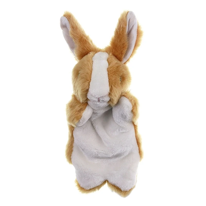 Bunny Hand Puppets 12” Soft Plush Stuffed Animal Rabbit Hand Puppet for Kids Perfect for Storytelling Teaching Preschool E65D