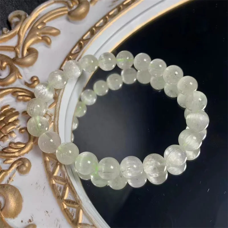 8.5MM Natural Green Kunzite Bracelet Gemstone Crystal Reiki Healing Gemstone Bracelet Fengshui Jewelry Gift 1PCS