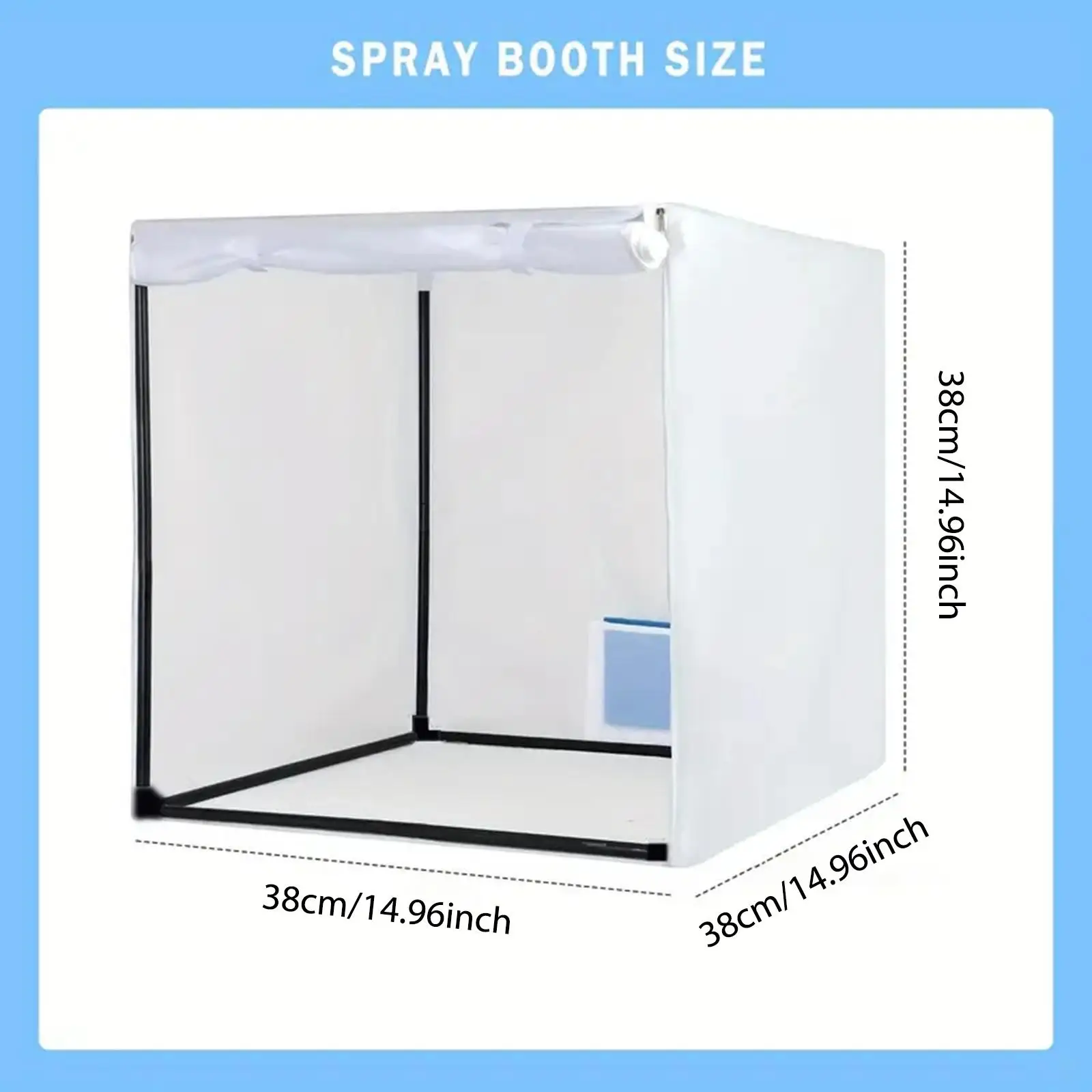 Compact Hobby Paint Booth Station with Zipper Net Curtain Easy Clean Oxford PVC for DIY Airbrush Projects