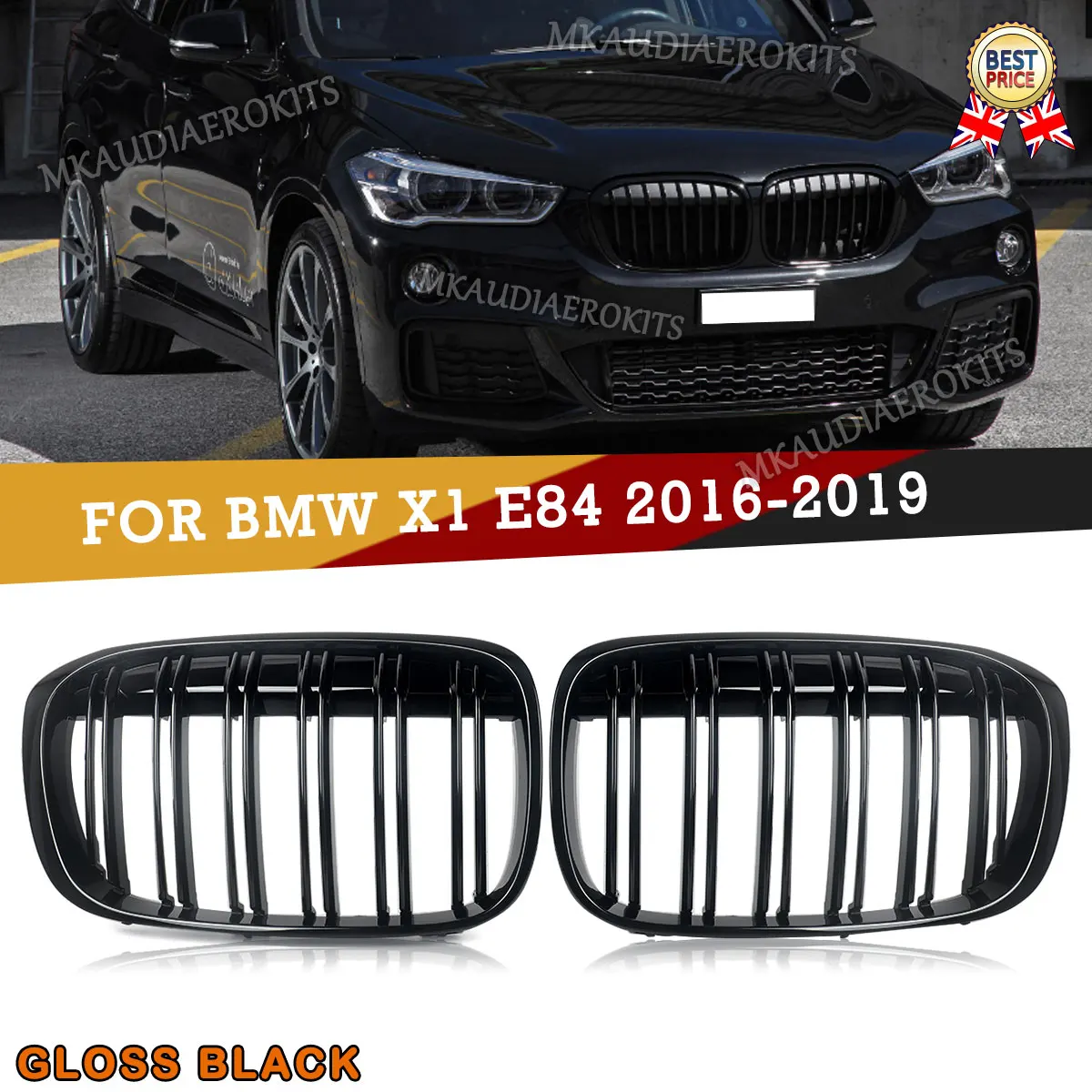 

SAIQINGSP One Pair Front Grilles For BMW X1 Series F49 F48 2016-2019 Pre-LCI Model Only Car Accessories Tools