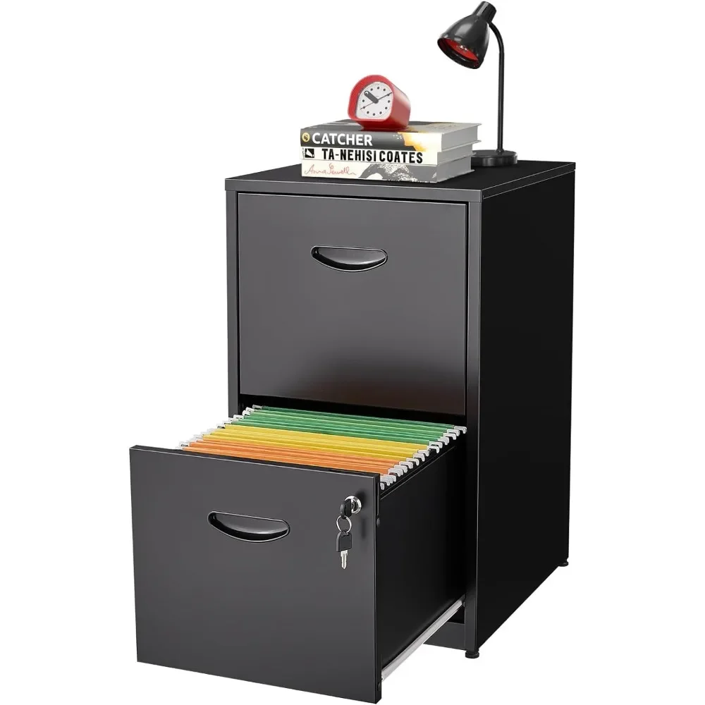 

2 Drawer Vertical File Cabinet, Metal File Cabinets with Lock, Adjustable Level Feet, Storage Filing Cabinet for Home Office