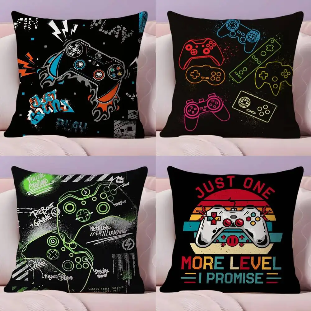 

Colorful Graffiti Game Gamepad Pillow Case Pillowcase Ultra Soft Skin Friendly Fabric Cloud Like Comfort & Concealed Zipper