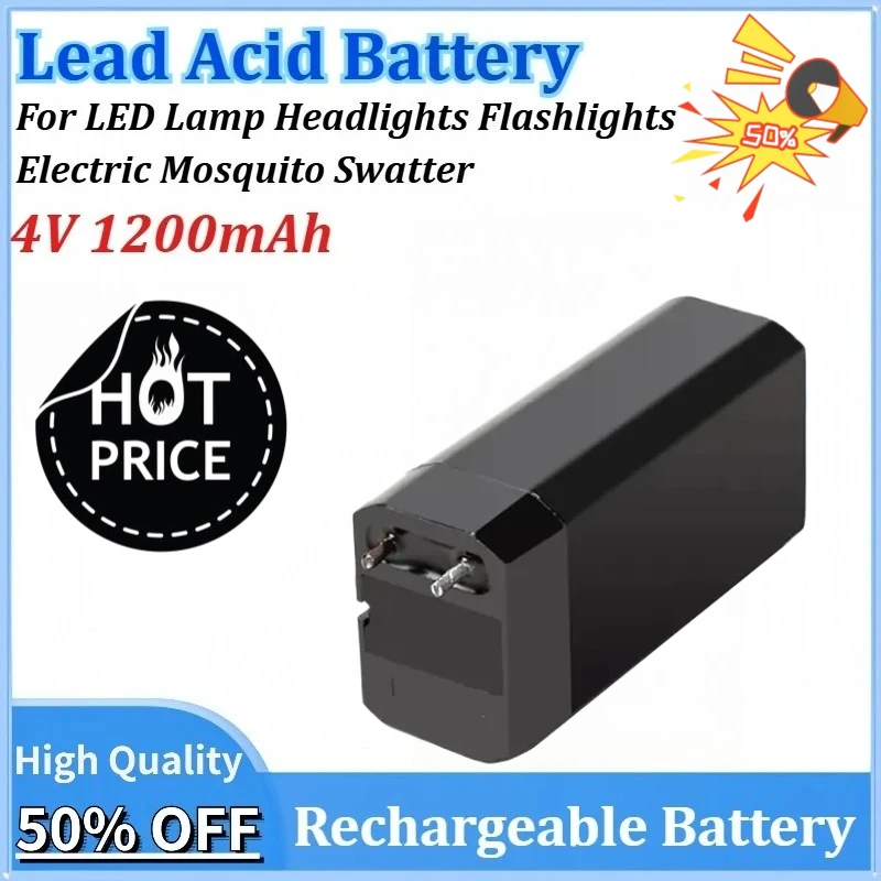 

4V 1200mAh Newly upgraded Storage Rechargeable Lead Batteries for LED Lamp Headlights Flashlights Electric Mosquito Swatter