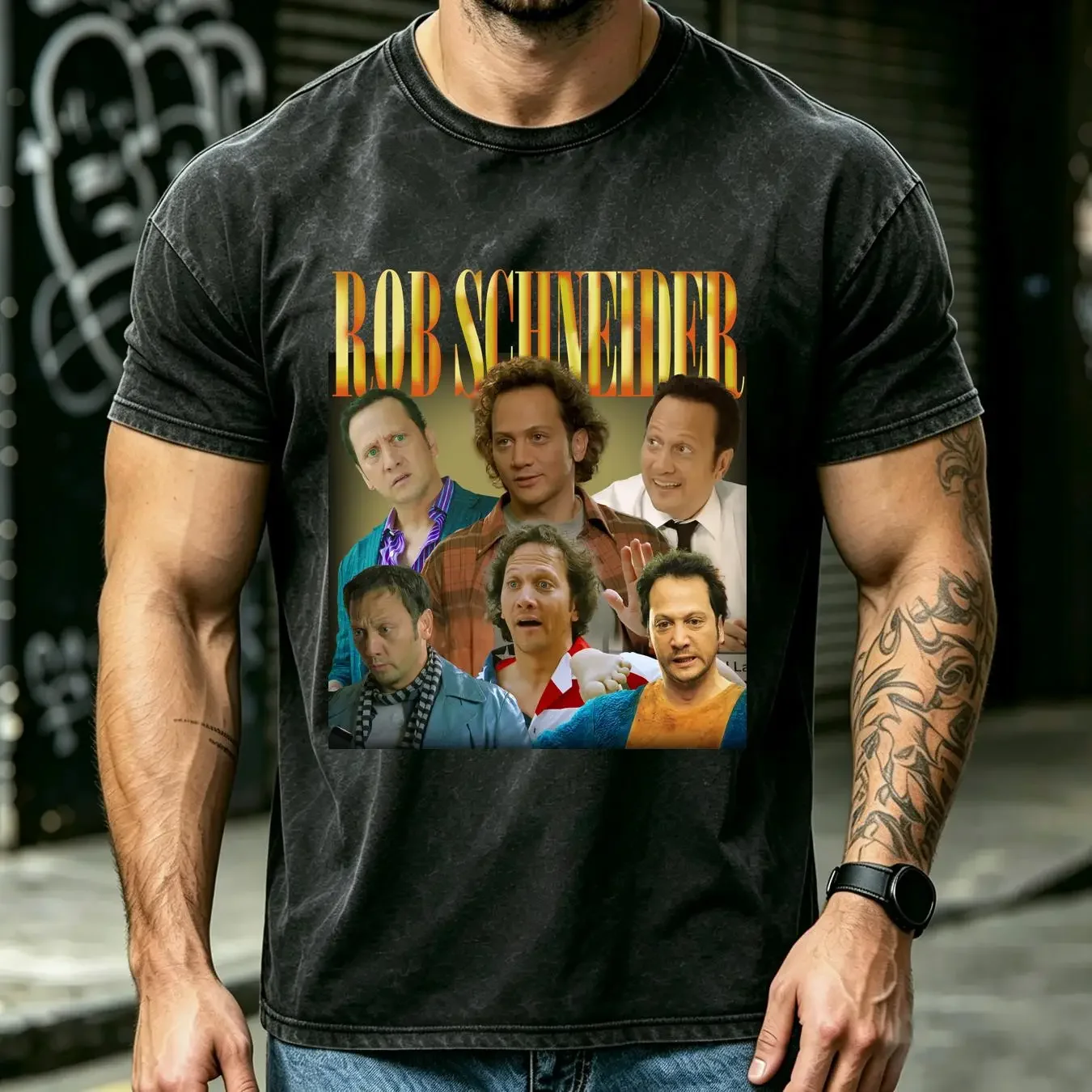 washed T Shirt Rob Schneider Vintage Bootleg SweaT long or short sleeves vintage Washed Casual Unisex Versatile Breathable