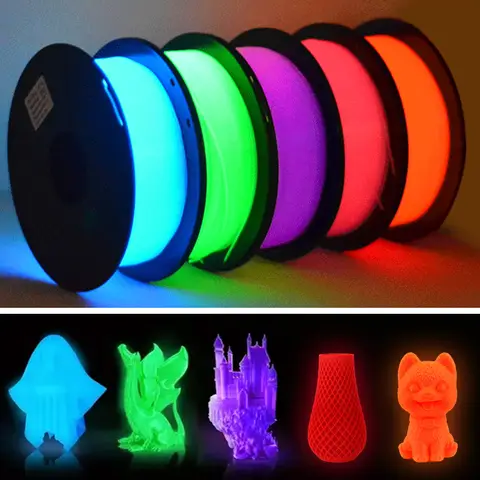 DIY Halloween/Christmas Gift, 1.75mm PLA Luminous 3D Printer Filament, 200g(0.44L）Spool, Glow in the Dark, for Most FDM Printers