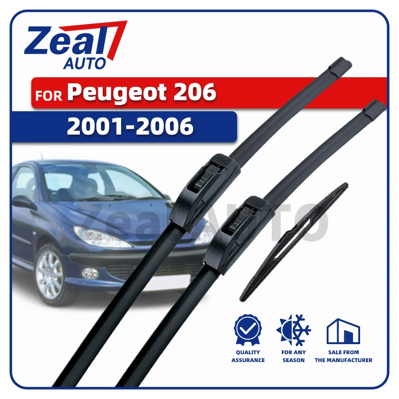 LHD Vorne Hinten Wischer Klingen Für Peugeot 206 Fließheck 2001-2006 2002 2003 2004 2005 3pc Windschutzscheibe 26 "16" 14 "Bürsten Zubehör