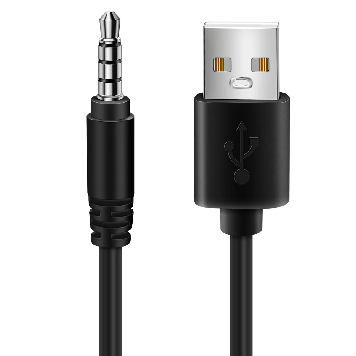 Kabel adaptor pengisi daya Pria, 3.5mm Plug AUX Audio Jack ke USB 2.0 untuk mobil MP3