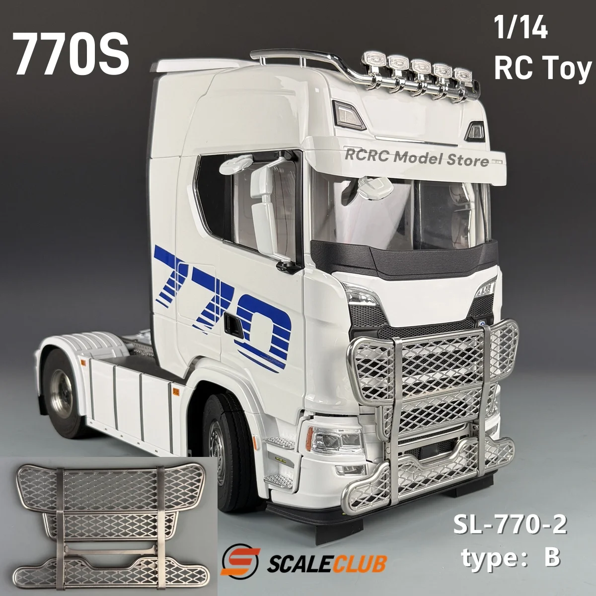 

SCALECLUB RC 770S 1/14 Front Bumper Stainless Steel SL-770S-1 For Tamiya 1 14 RC Tractor Truck 770S Parts Accessories