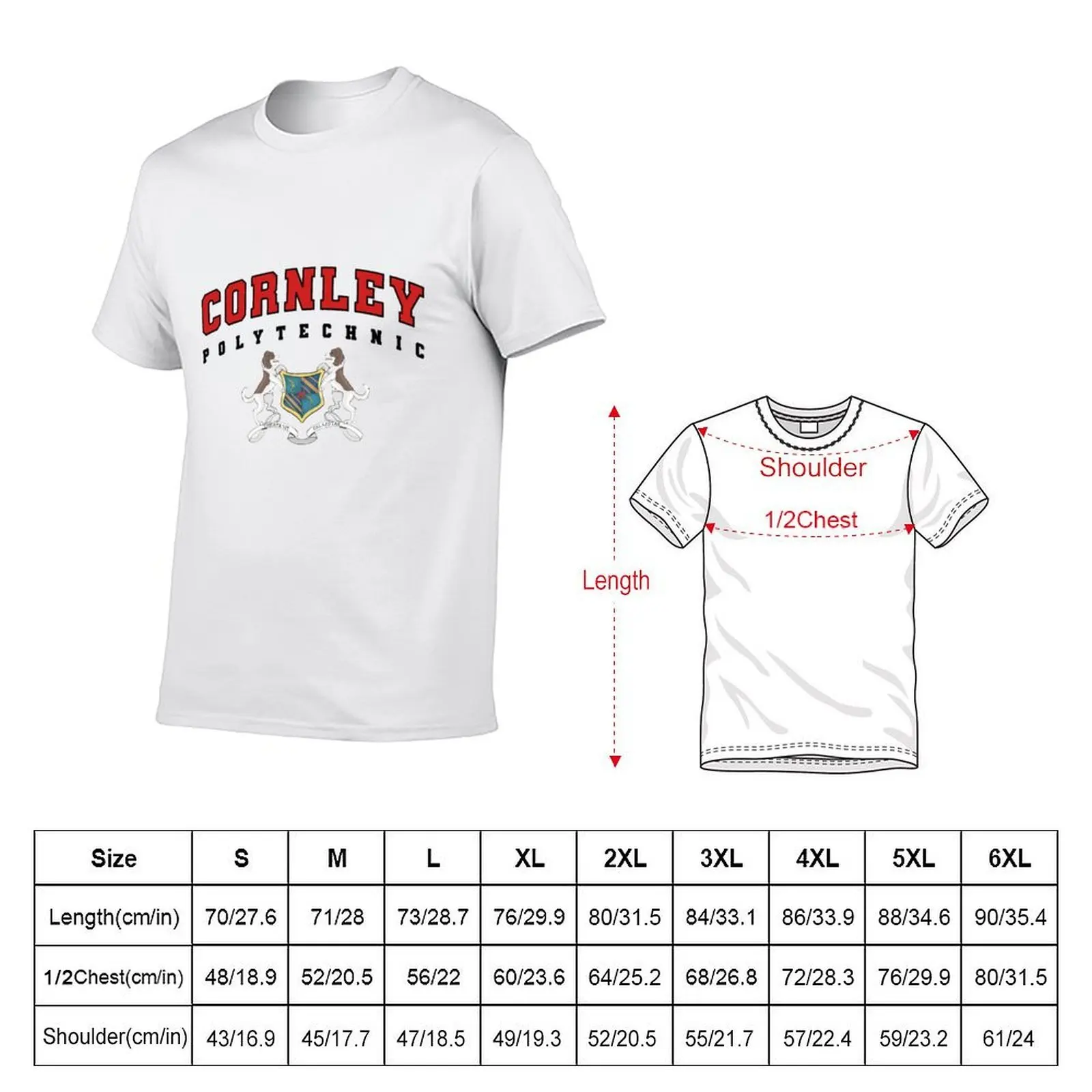 Cornley Polytechnic RED T-Shirt man t shirt customs t shirts for men graphic
