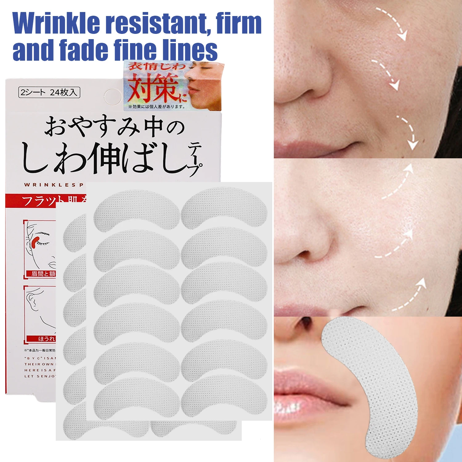 12/24/27pcs Anti-Wrinkle Face Stickers Invisible Forehead Neck Skin Care Lifting Tighten Patch Frown Smile Lines Lift Up Tape