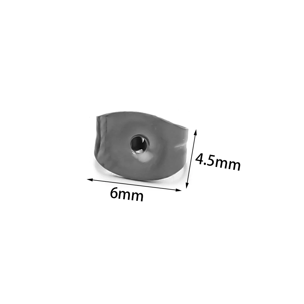 100-200pcs 4.5x6mm Stainless Steel Butterfly Earring Safety Back Stopper Metal Ear Studs For Jewelry Making DIY Earring Supplies