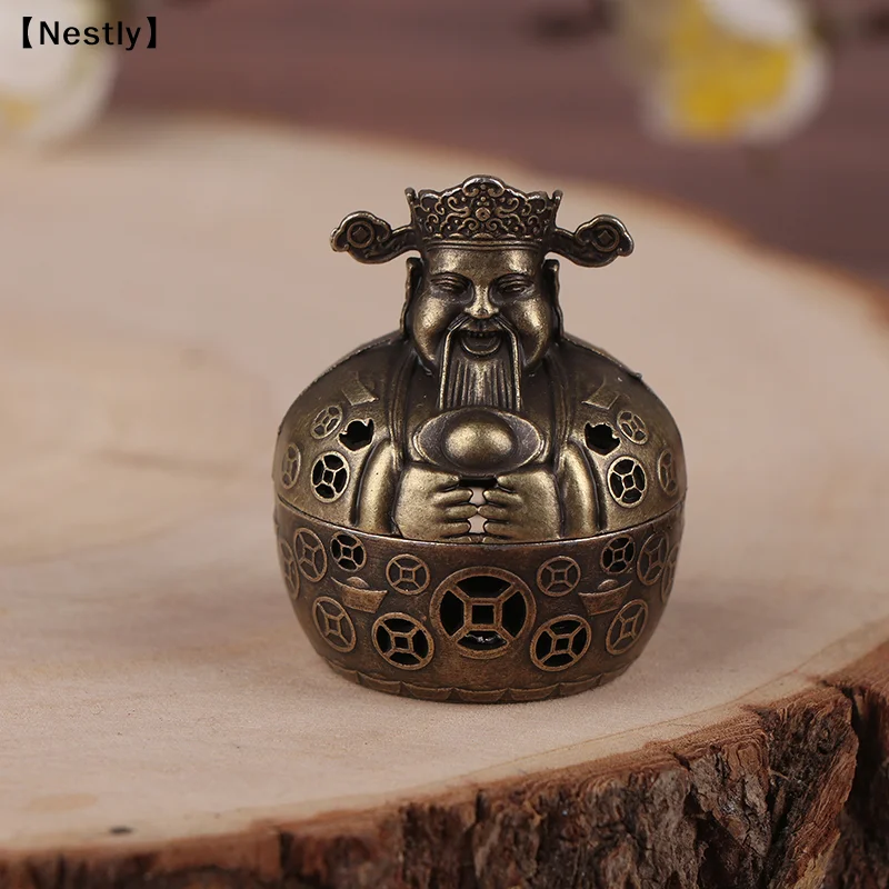 Creative Alloy Incense Burner Holder God Of Wealth Fumigation Incense Burner Stove Home Furnishings Decoration〔Nest〕