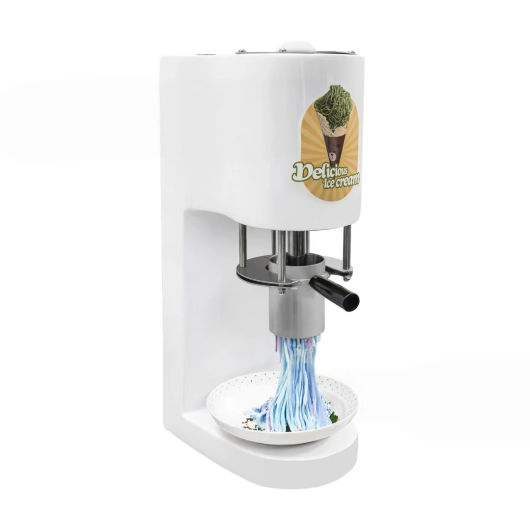 Commercial Spaghetti Ice Cream Machine with 4 Molds, Durable Build for Ice Cream Shops, Restaurants & Food Service