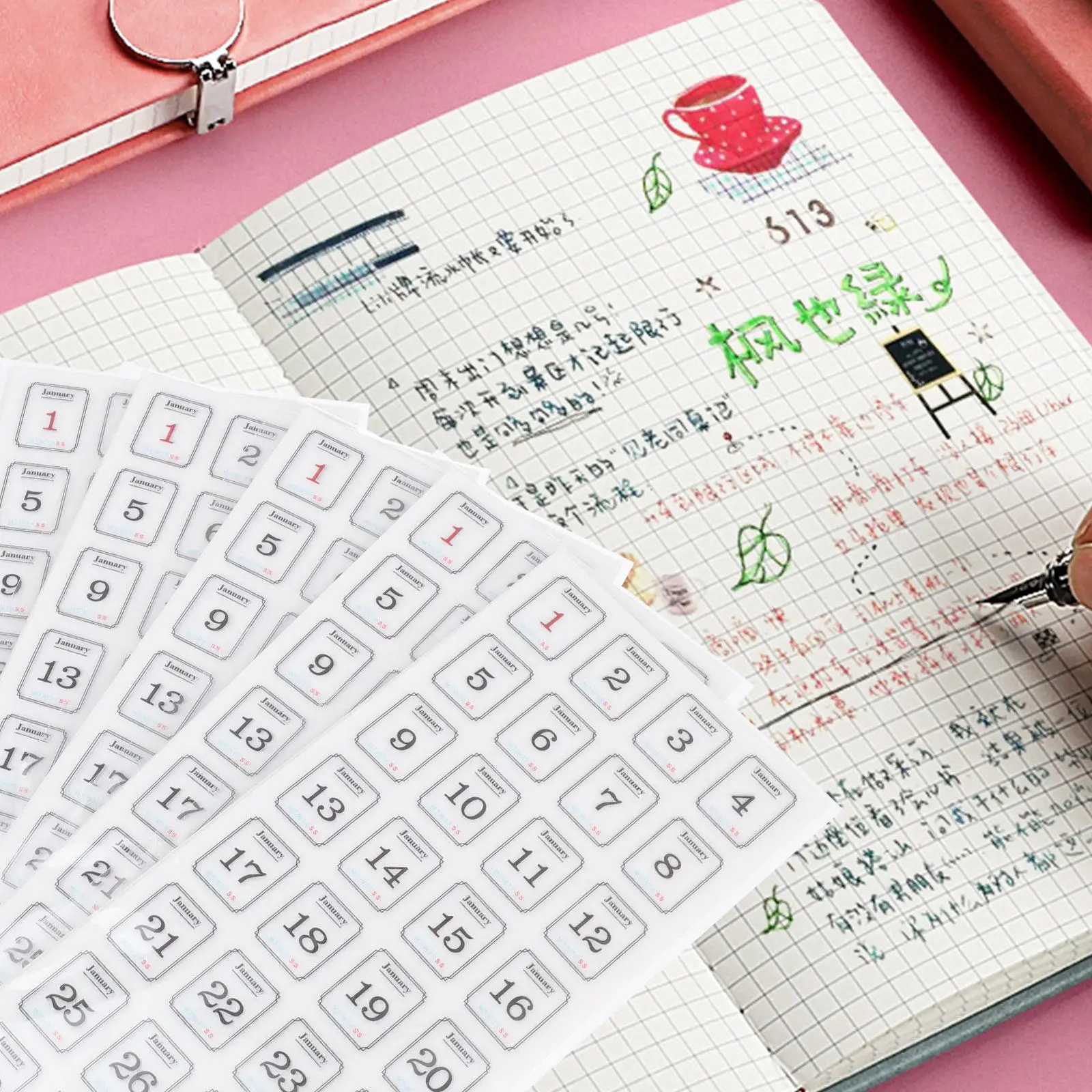 

60pcs Daily Calendar Stickers Self Adhesive Planner Stickers For Notebook Diary Scrapbook Plan Sticker Stationery