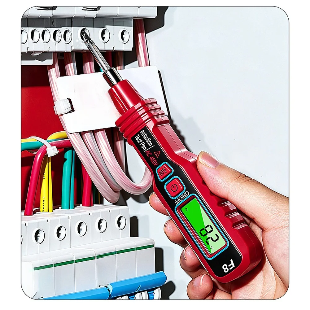 Digital NCV Voltage Detection Pen for F8 Models with Inductive AC Range 11V to 450V Built-in LED Light and Dual Ended Bit