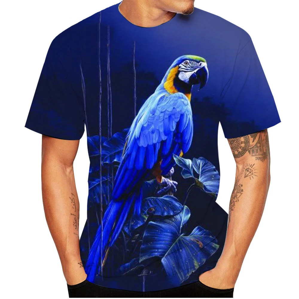 Summer Parrot T-Shirts Animal Birds 3D Print Streetwear Men Women Casual Fashion Oversized O-Neck T Shirt Male Tees Tops Clothes