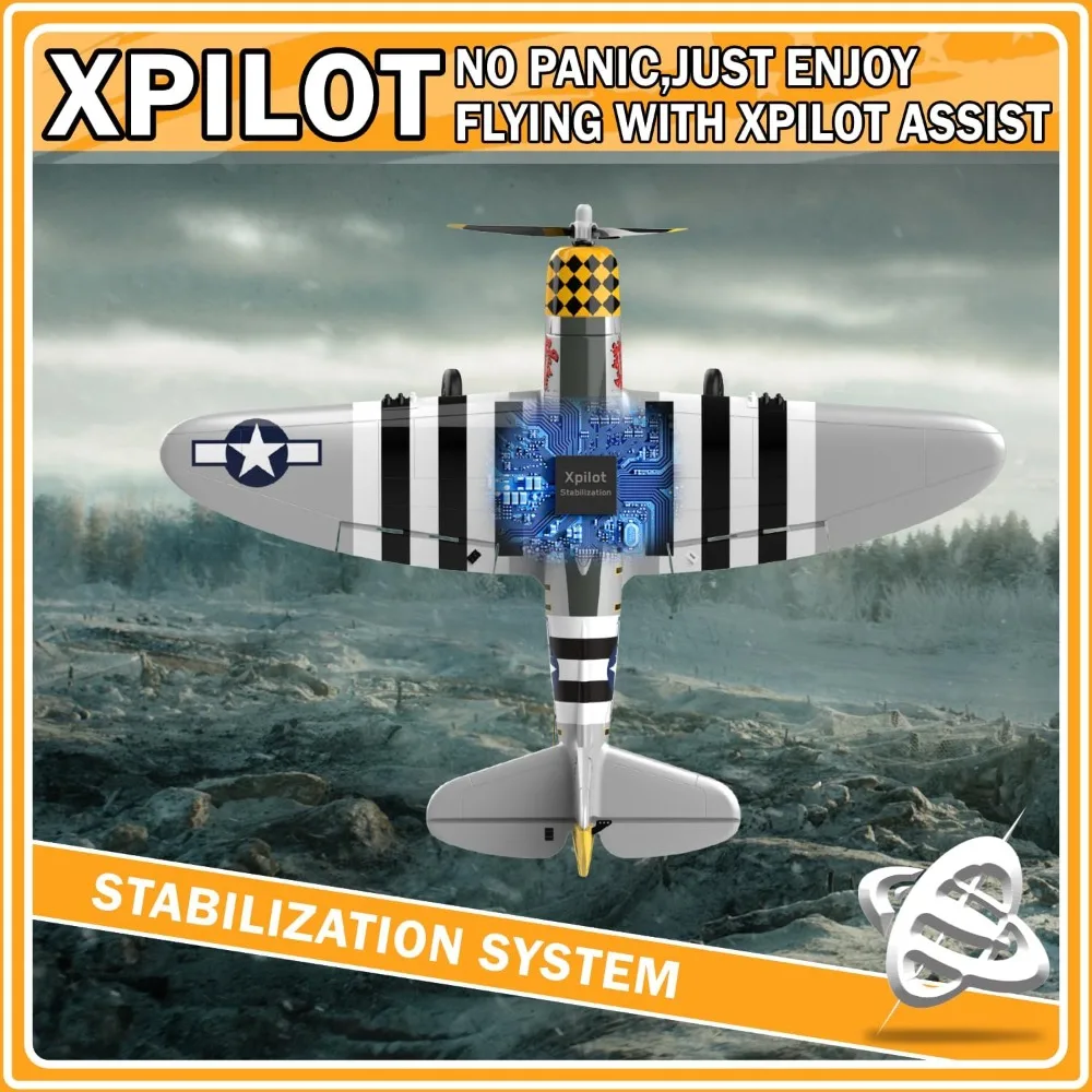 Avión Thunderbolt RC P47 de 4 canales para principiantes: avión de control remoto listo para volar para adultos