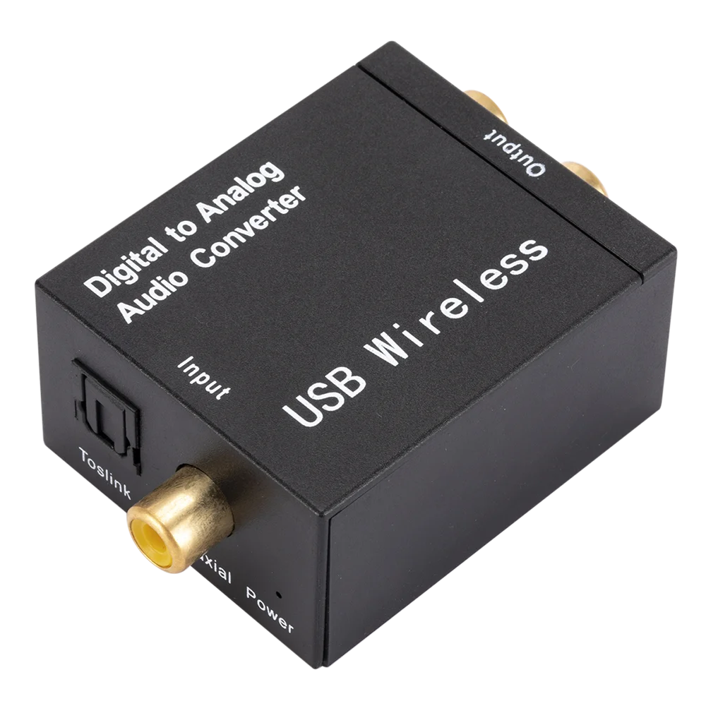 Digital to Analog Audio Converter Bluetooth-Compatible Optical Fiber Toslink Coaxial Signal to RCA R/L Audio Decoder SPDIF DAC