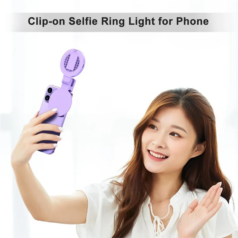 B24B Rotatable Ring Light LED Phone Light Rechargeable Selfie Mirror High Quality White