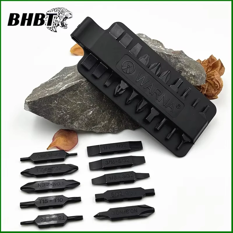 BHBT 10PCS/Set Double-Headed Flat Screwdriver Bit S2 Alloy Steel Accessory Kit for NexTool Pocket Tool E1 Captain Multi Tool