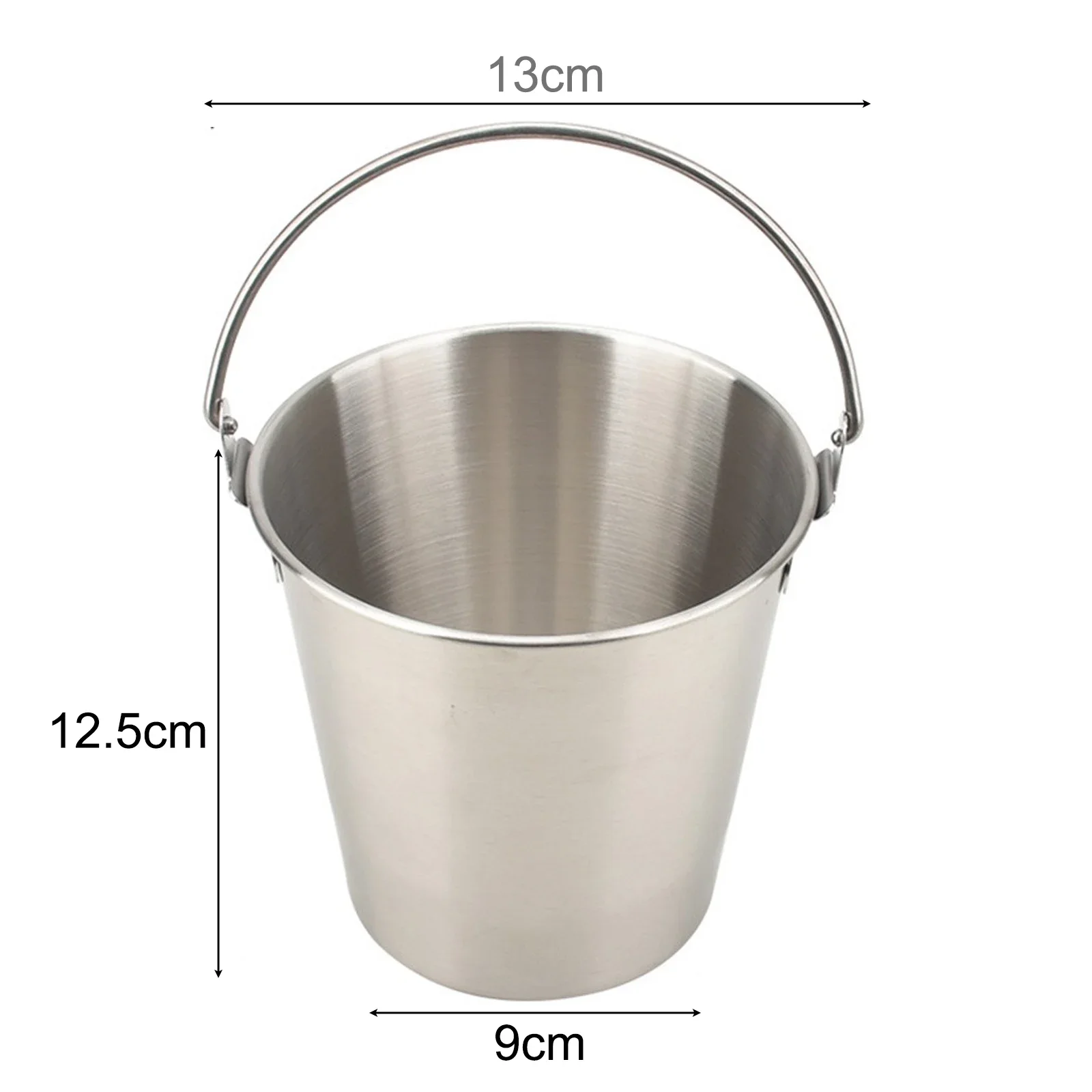 

Small Bucket Stainless Steel Snack Bucket With Handles 1800/1000/700ML Capacity For Cold Beer Drinks And Various Snacks