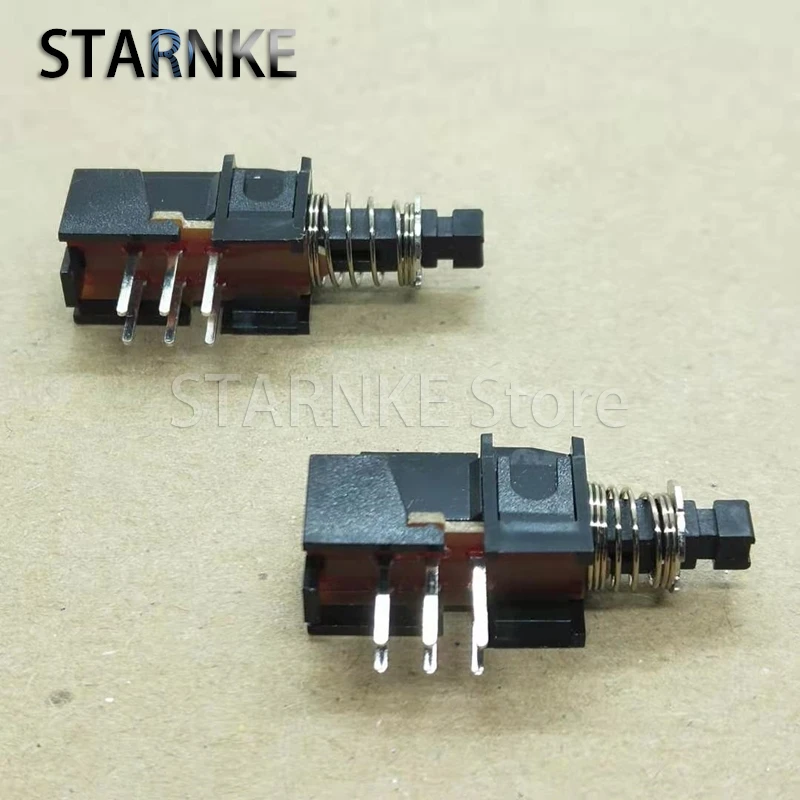 5PCS Double Row 6Pins Straight Key Switch Self Locking Switch Key Switch Push Button Switch Copper Feet With Spring