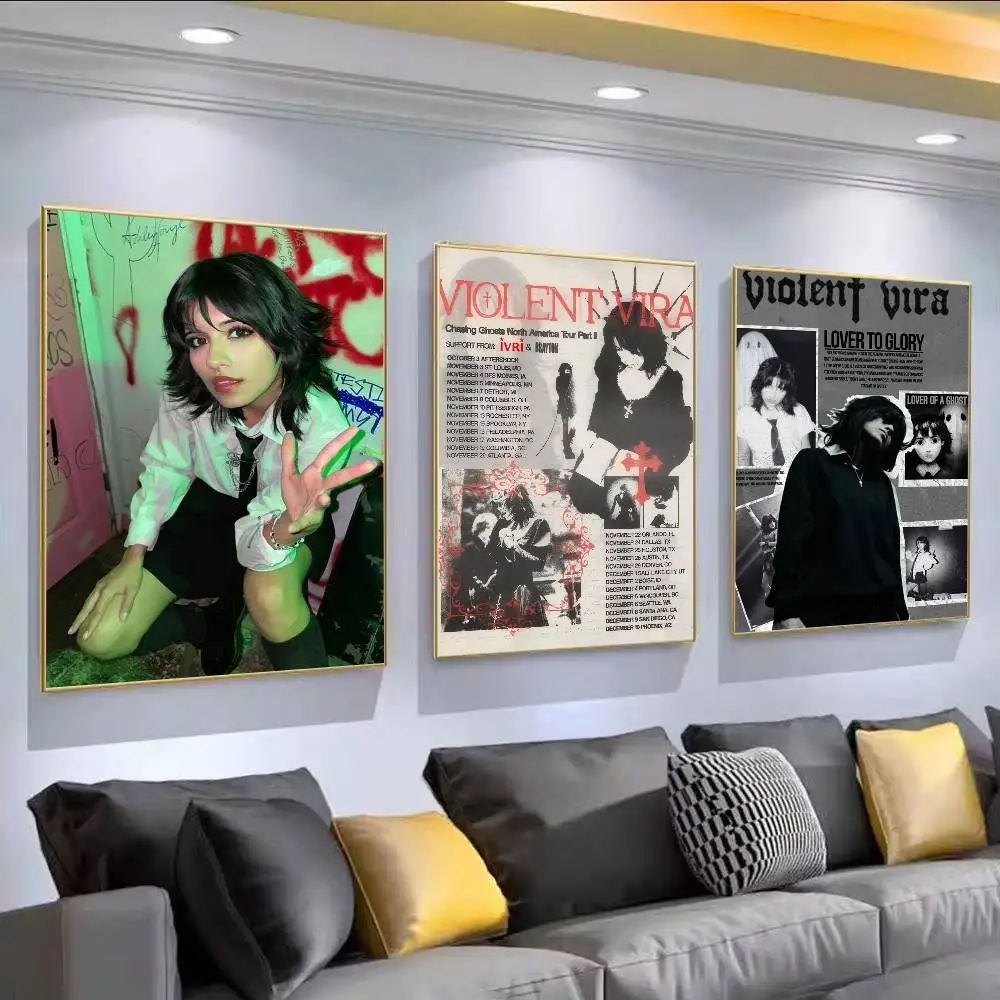 V-VIOLENT VIRA Lover Of A Ghost    Vintage Posters Sticky Whitepaper Prints Posters Artwork Posters Wall Stickers