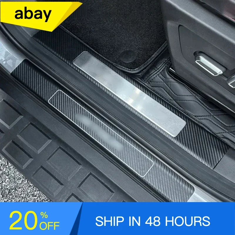 

Car Leather Door Sill Strip Fit for Chery JETOUR Traveler T2 2023 2024 Car Welcome Pedal Carbon Fiber Car Interior Trim Parts