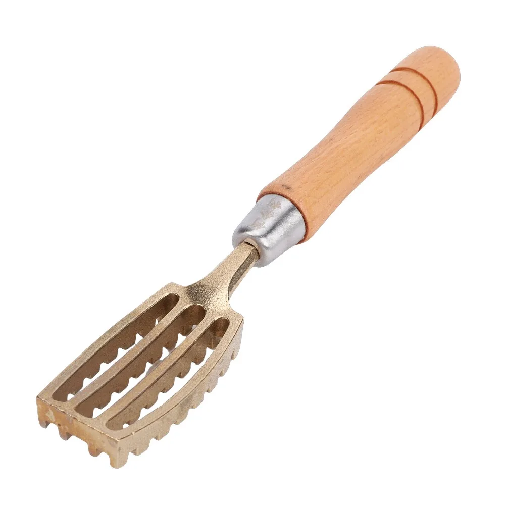 Composite Wood Copper Fish Scaler Ergonomic Handle Gold Wooden Color Silver Fish Descaler Manual Operation Labor Saving