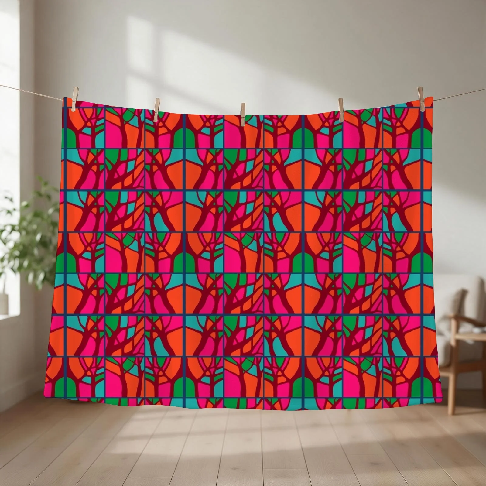 Mosaic Tree-Contemporary Throw Blanket Cute blankets and throws Tourist Polar Blankets